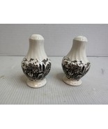 Myott Royal Mail Sepia Black/ Brown Salt and Pepper Shakers with Stoppers - $348.88 MXN