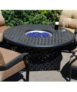 Fire Pit Table Set Elisabeth Propane 5pc Patio Furniture Outdoor Dining ... - £2,888.90 GBP