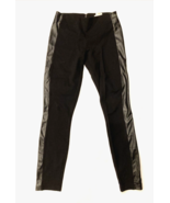 J Crew Gigi Pants Womens 0 Black Ponte Knit Faux Leather Tuxedo Stripe A... - £11.01 GBP