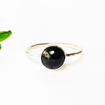 925 Sterling Silver Black Tourmaline Ring Handmade Jewelry Birthstone Ring - $33.77