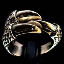 Sterling silver Dragon Claw ring 3 Talons Medieval Mythical animal high polished - £71.94 GBP