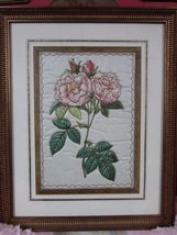 1800s Embroidery Needle Point ON Silk Roses - £81.89 GBP