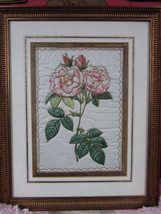 1800s Embroidery Needle Point ON Silk Roses - £81.80 GBP