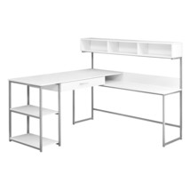 Monarch Specialties I 7162 White &amp; Silver Metal Corner Computer Desk - $523.39