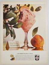 1963 Print Ad Lady Borden Peaches &amp; Cream Ice Cream in Bowl - £13.32 GBP