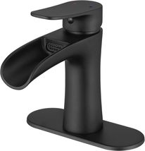 VOTON Black Bathroom Faucets Single Handle Waterfall Sink Faucet One Hole or - £29.09 GBP