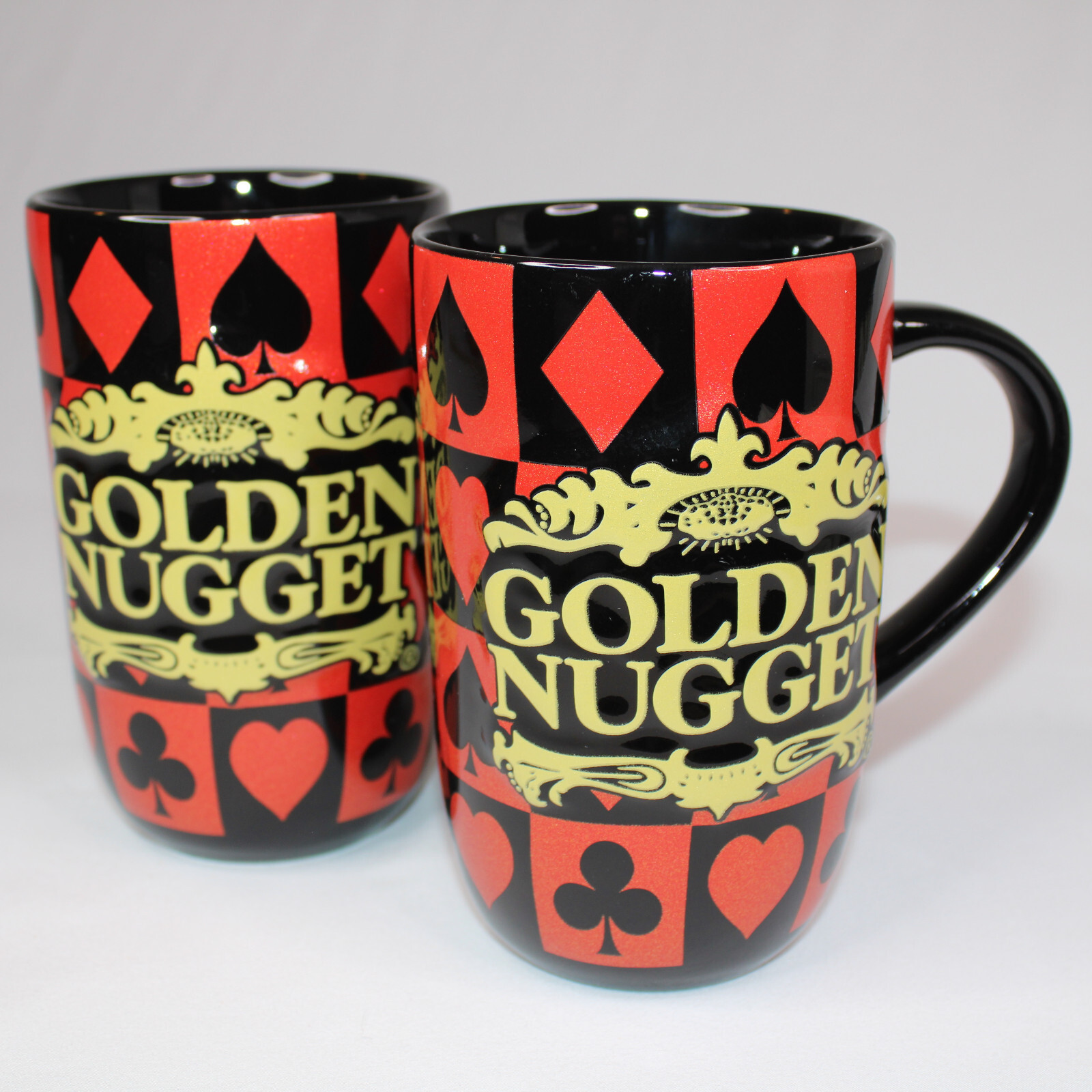 Rare Golden Nugget Black Red And Yellow Suits Large Ceramic Coffee Mug T... - $19.20