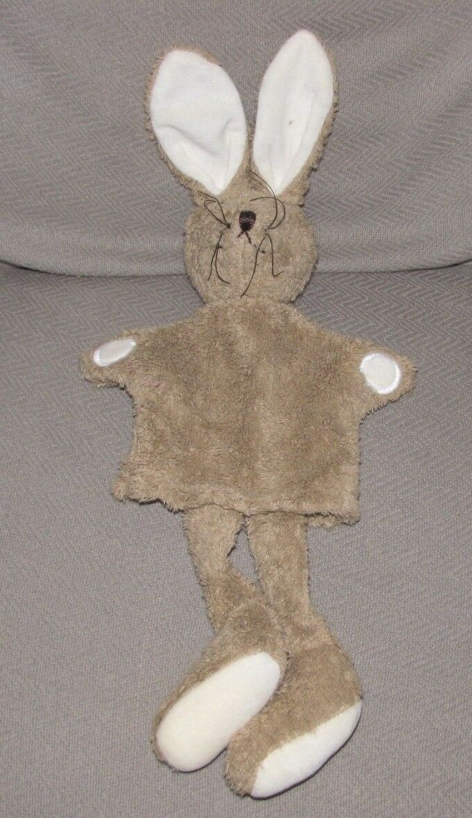 KATHE KRUSE BUNNY RABBIT TAN BROWN WASHCLOTH PUPPET TERRY BABY TODDLER K... - $34.64