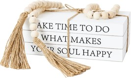 Decorative Books For Home Decor, White Faux Books For, Take Time To Do - $31.99