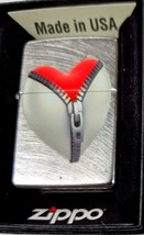 Sharp Zipper Love Heart Zippo Lighter - $28.45