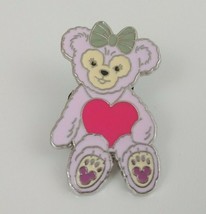 2017 Shanghai Disney Resort Pink Duffy Teddy Bear Holding Heart in Lap Pin - £3.43 GBP