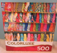 500 Pc Jigsaw Puzzle COLORLUXE  -COLORFUL FLIP FLOPS FOR SALE - £14.38 GBP