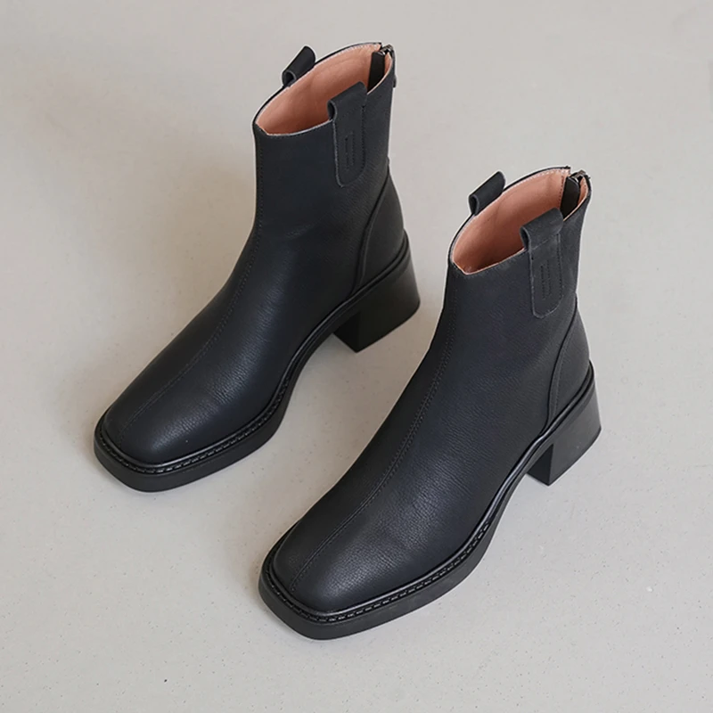 Ing autumn women chelsea boots new knee high modern boots female round toe square heels thumb200