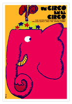 Spanish movie Poster 4 film&quot;Red Circus ELEPHANT&quot;child art.Pink.Children room - £12.87 GBP