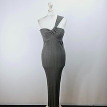 ZARA Asymmetry Midi Dress Knitted Grey Size Large NEW - $31.13