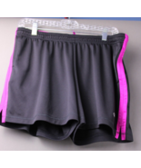 Champion Shorts Women&#39;s Large Double Dry Athletic Pull On Black Pink Stripe - £6.59 GBP