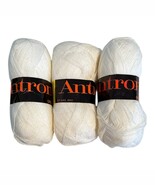 Vtg White Knitting Yarn 3 ANTRON 50 GRS. OrlonAcrylic Made in Greece by ... - $16.51 CAD