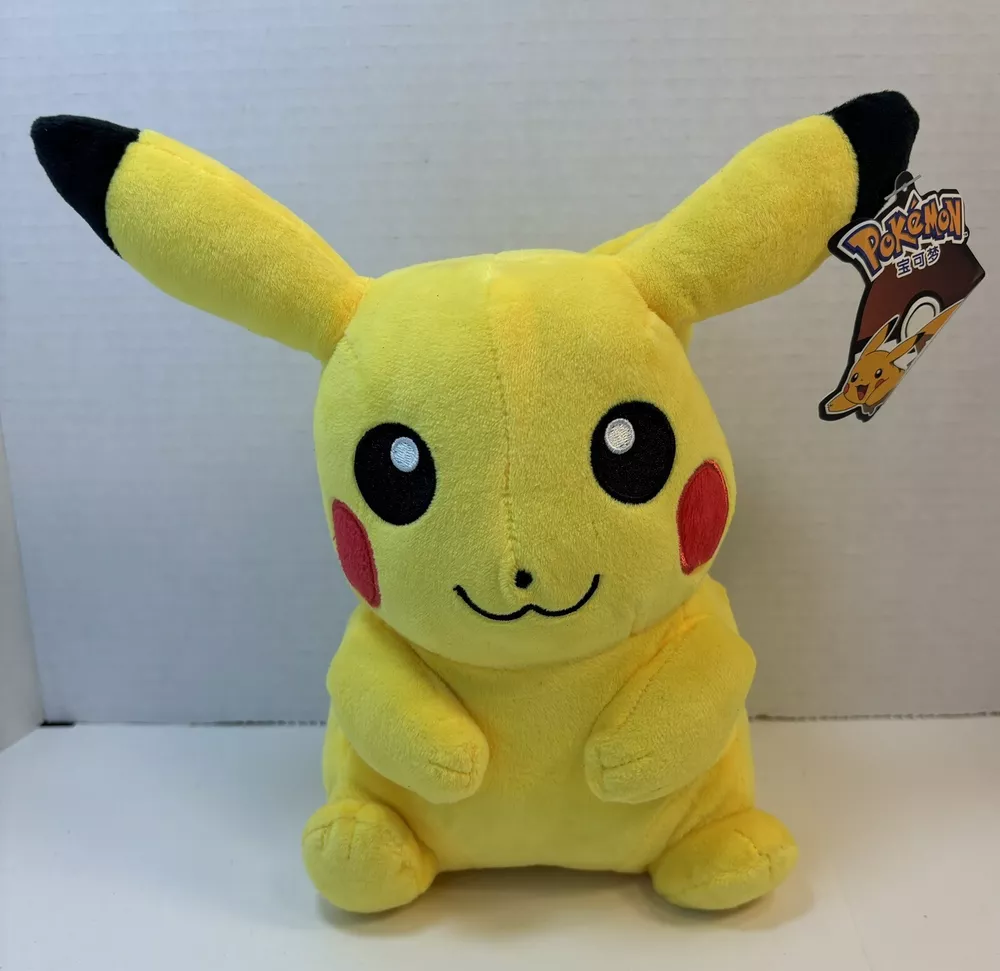 Pikachu Pokémon Plush Stuffed Animal 10&quot;&quot; Yellow Pika Kids Toy NWT - £19.28 GBP