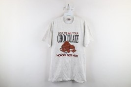 Vintage 90s Streetwear Womens Large Give Me All Your Chocolate T-Shirt G... - £34.95 GBP