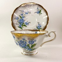 Extremely Rare Royal albert Forget me not heavy gold cup and saucer - $39.35