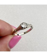 European Old Cut 0.31ct Natural Diamond Vintage 14k White Gold Ring Vint... - £670.62 GBP