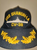 Rare US Navy USS Shangri-La CV-38 Admiral Leaves Adjustable Hat Cap USA Preowned - £42.45 GBP