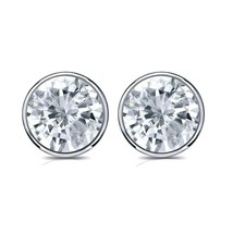 4 CT Brilliant Diamond Solitaire Stud Earrings 14K Gold Over - £28.12 GBP