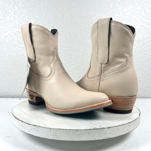 NEW Lane PLAIN JANE Ivory Short Cowboy Boots Sz 7.5 Western Ankle Leather Zipper - £147.60 GBP