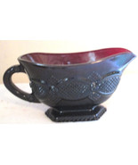 Avon 1876 Cape Cod Ruby Red Glass Gravy Boat BOWL DISH Footed Sauce - $318.94 MXN
