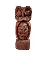 11.5 Inch Large Wooden Owl Statue Hand Carved Sculpture Figurine Art Hom... - $32.66