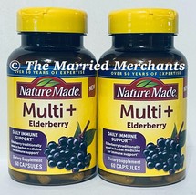 2 - Nature Made Multi + Elderberry Daily Immune Support 60 caps ea 2/2025 FRESH! - $19.97
