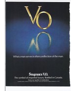 1979 Seagram&#39;s V.O. Canadian Whiskey Print Ad Vintage 8.5&quot; x 11&quot; - $20.06