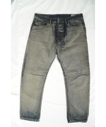Diesel Narnot Regular Carrot Jeans 0819E Paint Specs Gray Blue 34x34 - $63.46 CAD