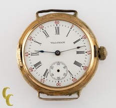 Waltham Antique 14k Yellow Gold Open Face Pocket/Wrist Watch Size 0S 15 Jewels - £540.09 GBP