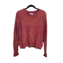 Cabi Heavy Sweater Medium Womens Pullover Long Sleeve Crew Neck Purple Orange Ye - £18.96 GBP