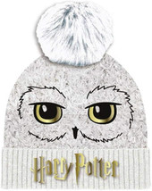 HARRY POTTER Beanie Hat HEDWIG OWL Face Unisex One Size - $430.45 MXN