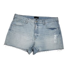 Free Assembly Women&#39;s Shorts 18 Blue Light Wash 90s Cut Off Stretch - £9.54 GBP