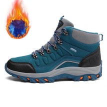 Warm Men Boots Plush Anti-slip Men&#39;s Ankle Boots Outdoor Platform Male Winter Sh - £52.48 GBP