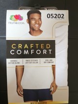 Fruit of the Loom Crafted Comfort T Shirts Mens 3XL 54-56&quot; White Crew 3 pack NEW - £15.82 GBP