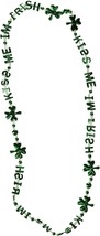 36in Lucky Green KISS ME IRISH Parade Beads Necklace St. Patrick Party Accessory - £3.03 GBP