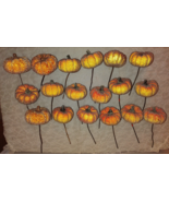 18pc Fall/Autumn Pumpkin Picks Glitter &amp; Shiny for Thanksgiving Floral C... - $560.63 MXN