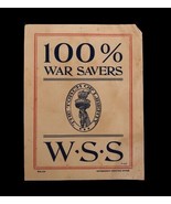Vtg W.S.S War Savers Stamps 100 % War Savers The Torch of Liberty Gov&#39;t ... - $99.99