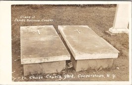 RPPC Cooperatown NY Grave James Fenimore Cooper Christ Church Yard Postcard H28 - £9.46 GBP