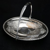 Victorian Renaissance Revival Meriden Silver Plate Cake Basket circa 1860 - £98.44 GBP