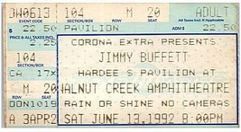 JIMMY Buffett Ticket Stub Juin 13 1992 Raleigh Nord Carolina - £27.24 GBP