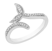 Enchanted Disney Fine Jewelry Ariel Ring 0.2 CT Diamond Mermaid Ring Silver Ring - £95.41 GBP