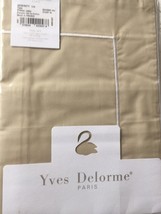 Yves Delorme Serenity Taupe King Pillowcases Pair Lin White Piping Percale NEW - £39.96 GBP