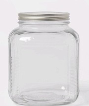 Threshold™ ~ 1 Gallon/128 Oz. ~ Clear Glass ~ Storage Jar ~ Stainless St... - £35.87 GBP
