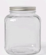 Threshold™ ~ 1 Gallon/128 Oz. ~ Clear Glass ~ Storage Jar ~ Stainless St... - £33.52 GBP