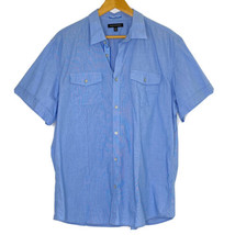 Banana Republic Men&#39;s XL Short Sleeved Button Front Collared Shirt Blue - £17.76 GBP